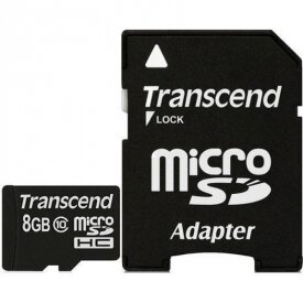 Transcend MicroSDHC 8GB Class 10 + SD-adapter