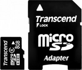 Transcend MicroSDHC 8GB Class 6 + SD-adapter